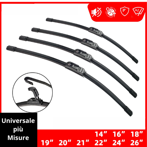 Car Windshield Wiper Blades U-type Universal Soft Rubber Frameless Bracketless Car Wipers 14" 16" 18" 19" 20" 21" 22" 24" 26"