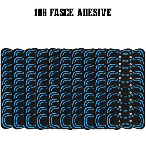 "Fascia adesiva" per massaggiatore portatile EMS per collo, per spalle, vita e gambe. Kit con fascia, elettrodi e telecomando.