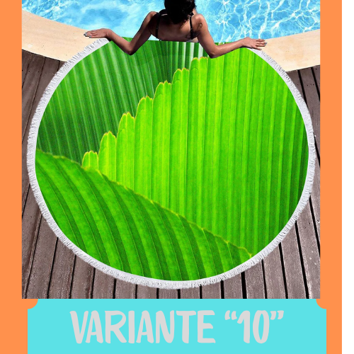 Palm Leaf Round Beach Towel,Superfine Polyester Sand Resistant Beach Blanket,Absorbent Quick Dry Pool Towel Portable Picnic Mat
