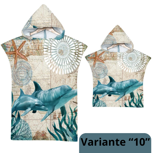 Sea Animals Hooded Beach Towel for Adult Kids Super Soft Childrens Beach Bath Towel Outdoor Poncho Bathrobe Towels