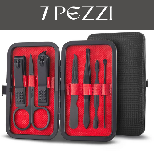 Set Pedicure/Manicure Professionale 7-24 Pezzi – Kit in Acciaio Inox con Custodia in Pelle. Compatto, Portatile.