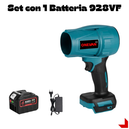 Soffiatore/Ventilatore elettrico turbo a batteria da 18 V. senza spazzole Potenza 2000W 200M/S, ideale per la rimozione di polvere, foglie.
