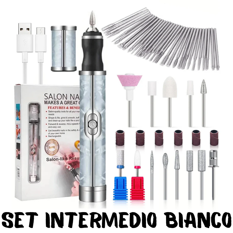 Trapano/smerigliatore ricaricabile per unghie. Kit per manicure e pedicure trapano con accessori