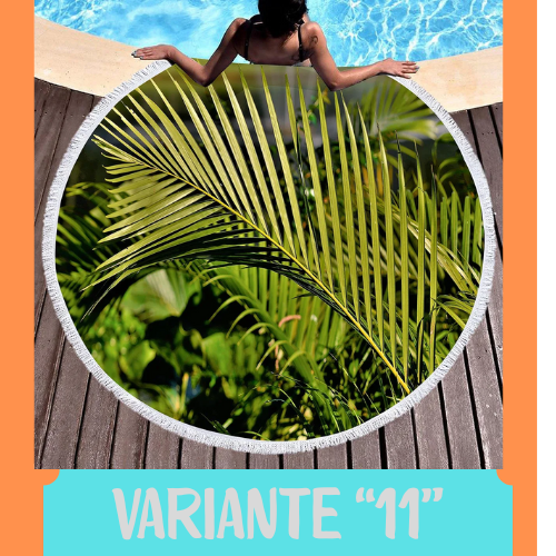 Palm Leaf Round Beach Towel,Superfine Polyester Sand Resistant Beach Blanket,Absorbent Quick Dry Pool Towel Portable Picnic Mat