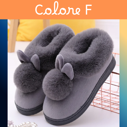 Pantofole invernali in peluche da donna. Comodità e caldo ai piedi. Colori a scelta, misure dalla 35 alla 44.