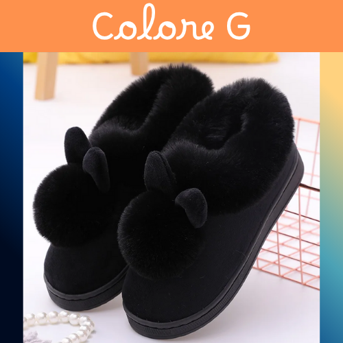 Pantofole invernali in peluche da donna. Comodità e caldo ai piedi. Colori a scelta, misure dalla 35 alla 44.