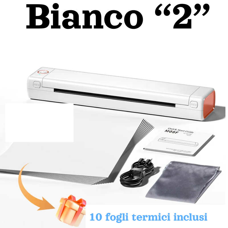 Stampante Termica Portatile A4 Phomemo M08F – (Monocromatica, Bluetooth/USB), per Android, Ios e PC.