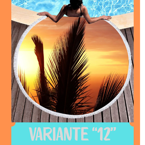 Palm Leaf Round Beach Towel,Superfine Polyester Sand Resistant Beach Blanket,Absorbent Quick Dry Pool Towel Portable Picnic Mat