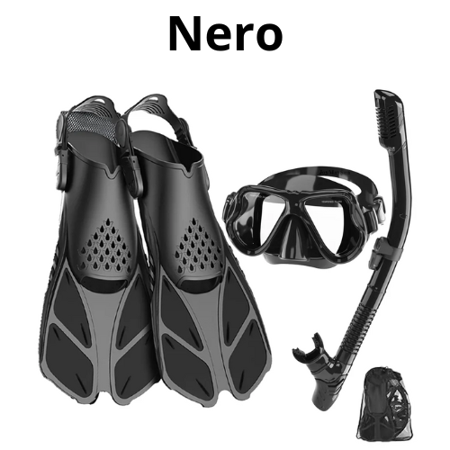 Mask Fin Snorkel Set Snorkeling Gear for Adults with Panoramic View Anti-Fog Mask Trek Fins Dry Top Snorkel and Gear Bag