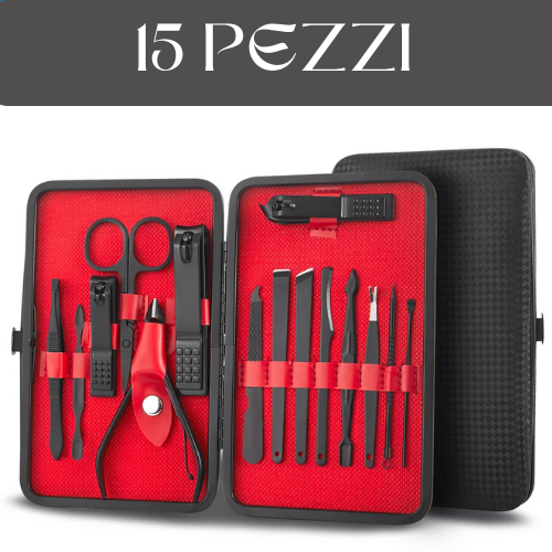 Set Pedicure/Manicure Professionale 7-24 Pezzi – Kit in Acciaio Inox con Custodia in Pelle. Compatto, Portatile.