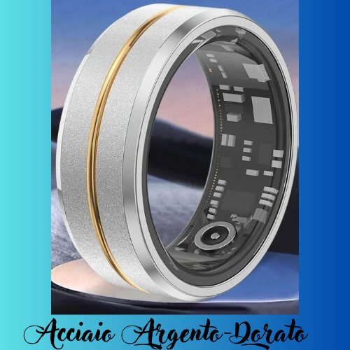 Anello smart per Android e Ios. Cardiofrequenzimetro, impermeabile IP68 fino -300 mt, multi-sport, controllo del sonno.