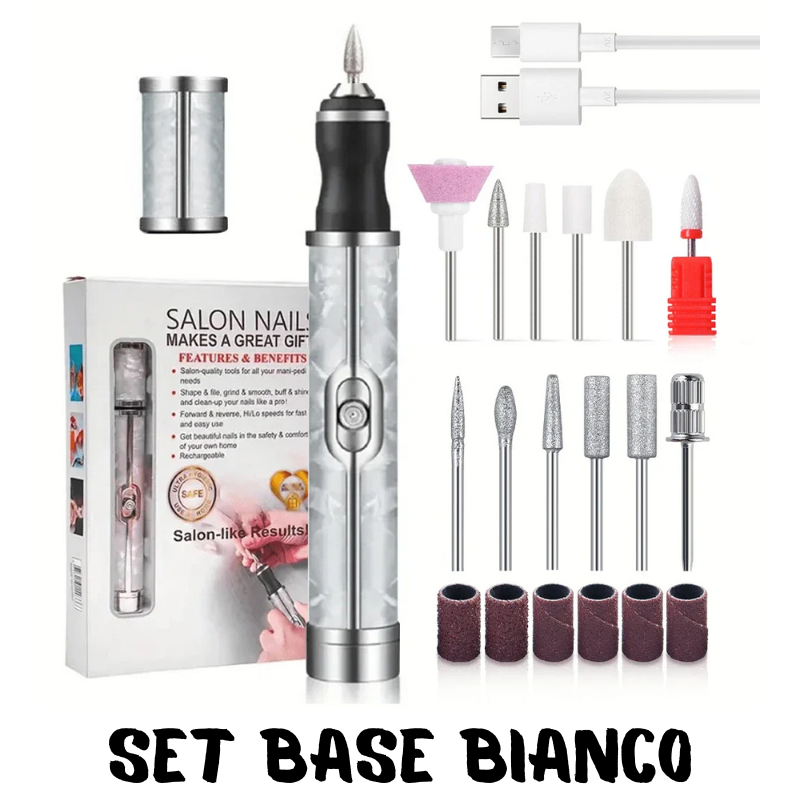 Trapano/smerigliatore ricaricabile per unghie. Kit per manicure e pedicure trapano con accessori