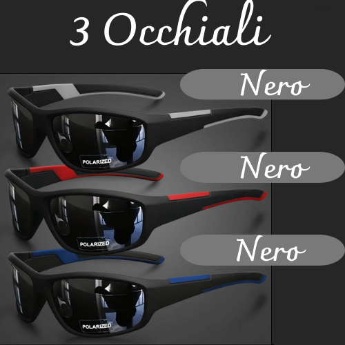 Occhiali da Sole Polarizzati in Policarbonato, Unisex– Protezione UV400, Leggeri e Resistenti – Disponibili in Vari Colori.