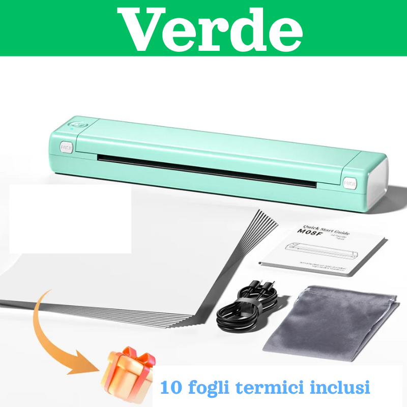 Stampante Termica Portatile A4 Phomemo M08F – (Monocromatica, Bluetooth/USB), per Android, Ios e PC.