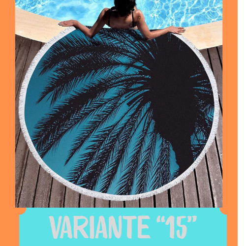 Palm Leaf Round Beach Towel,Superfine Polyester Sand Resistant Beach Blanket,Absorbent Quick Dry Pool Towel Portable Picnic Mat