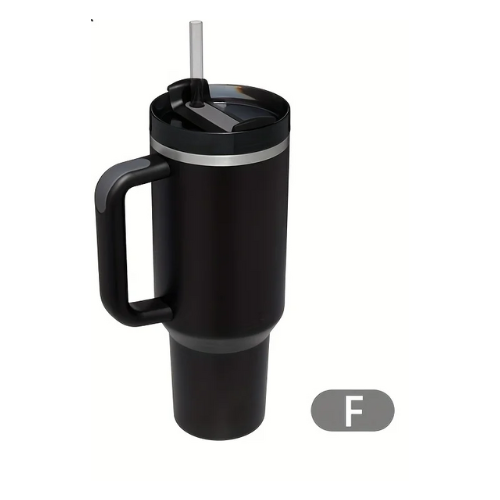 Thermos/Bottiglia da 900 ml in acciaio inossidabile con manico, coperchio e cannuccia.