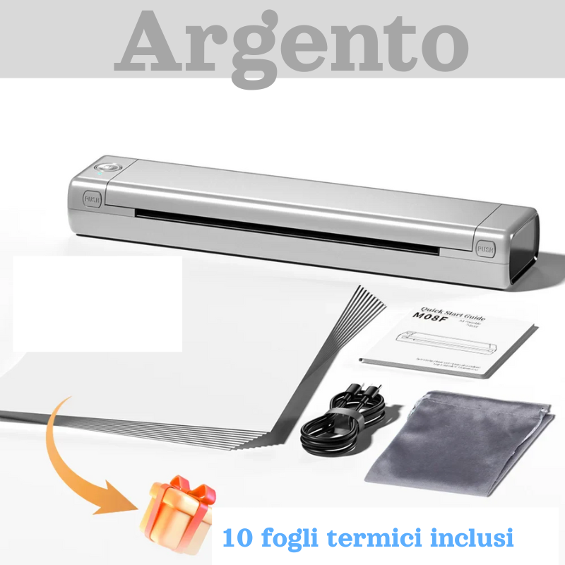 Stampante Termica Portatile A4 Phomemo M08F – (Monocromatica, Bluetooth/USB), per Android, Ios e PC.
