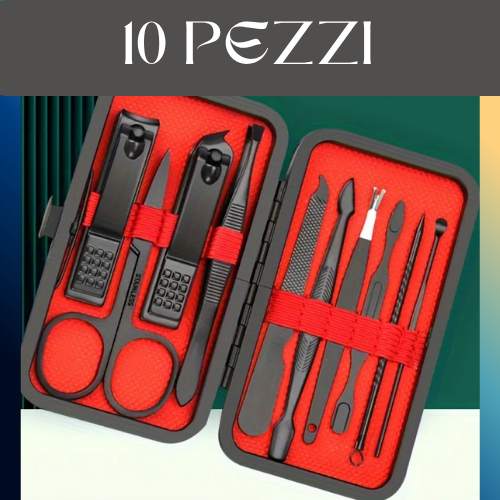 Set Pedicure/Manicure Professionale 7-24 Pezzi – Kit in Acciaio Inox con Custodia in Pelle. Compatto, Portatile.