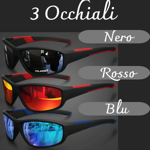 Occhiali da Sole Polarizzati in Policarbonato, Unisex– Protezione UV400, Leggeri e Resistenti – Disponibili in Vari Colori.
