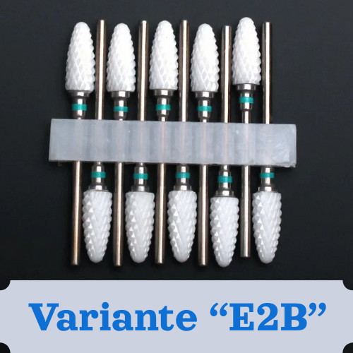 Punte per unghie in pietra di ceramica, Set 10 frese per trapano “nail art”. Essenziali per manicure/pedicure, cura delle unghie.