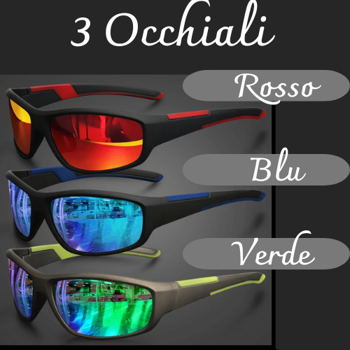 Occhiali da Sole Polarizzati in Policarbonato, Unisex– Protezione UV400, Leggeri e Resistenti – Disponibili in Vari Colori.