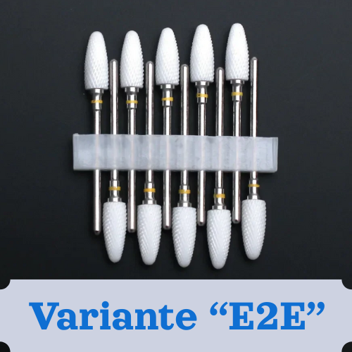 Punte per unghie in pietra di ceramica, Set 10 frese per trapano “nail art”. Essenziali per manicure/pedicure, cura delle unghie.