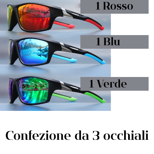 Occhiali da Sole Polarizzati Antiriflesso Uomo Donna – Montatura in lega sfumata, Protezione UV400, Leggeri e Resistenti – Disponibili in Vari Colori.