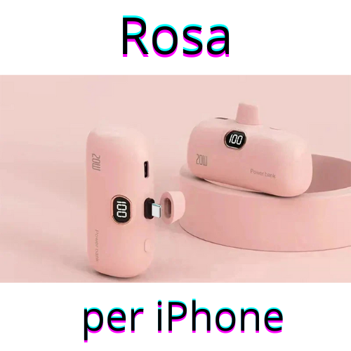 Mini Power Bank 30000mAh con LCD per telefono cellulare, cavo integrato caricatore batteria di tipo C o iPhone.