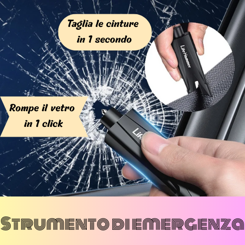 Car Safety Hammer Auto Emergency Glass Window Breaker Seat Belt Cutter Life-Saving Car Emergency Escape Hammer Survival Whistle