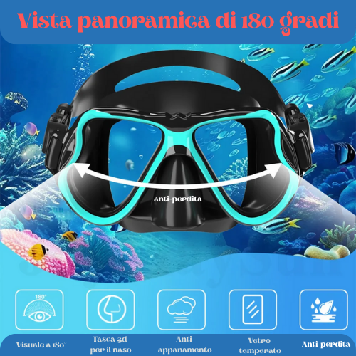 Mask Fin Snorkel Set Snorkeling Gear for Adults with Panoramic View Anti-Fog Mask Trek Fins Dry Top Snorkel and Gear Bag