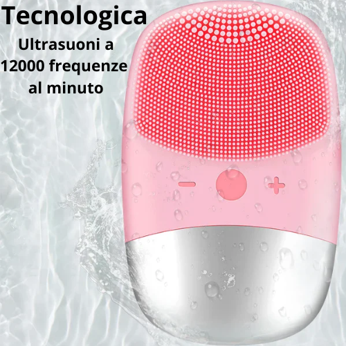 Spazzola Pulizia Viso Elettrica in Silicone | Vibrazione Ultrasonica, USB Ricaricabile, Impermeabilità IPX7 | Per Tutti i Tipi di Pelle – Compatta e Portatile.
