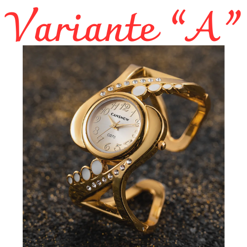 Bracciale con orologio al quarzo. Accessorio chic, elegante, alla moda, un dettaglio che fa la differenza.