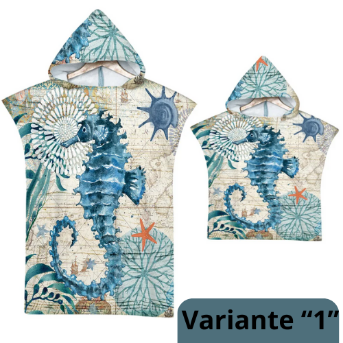 Sea Animals Hooded Beach Towel for Adult Kids Super Soft Childrens Beach Bath Towel Outdoor Poncho Bathrobe Towels