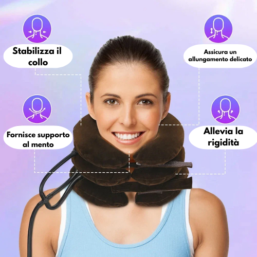 Collare di Trazione Cervicale Gonfiabile – Sollievo per Dolori al Collo, Spalle e Cervicale | Regolabile per Decompressione, Postura e Relax.