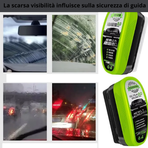 Strumento per la rimozione dell'olio dal parabrezza dell'auto, con creazione di pellicola protettiva antipioggia.ar Glass Car Detailing