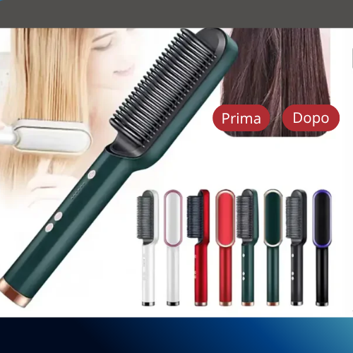 Piastra per lisciare i capelli multifunzionale. Pettine agli ioni negativi per lo styling antiscottatura.