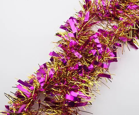 Decorazioni per Albero di Natale, ghirlanda di nastri in lamina da 2 m. Nastro ornamentale per avvolgere l'albero di Natale, colori assortiti.