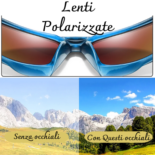 Occhiali da Sole Polarizzati Uomo Donna – Montatura Colorata in Policarbonato, Protezione UV400, Leggeri e Resistenti – Disponibili in Vari Colori.