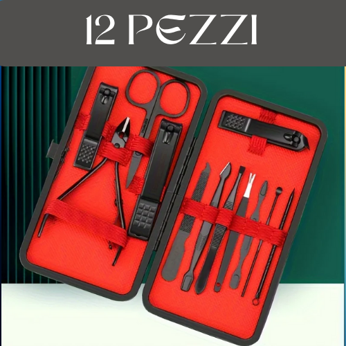 Set Pedicure/Manicure Professionale 7-24 Pezzi – Kit in Acciaio Inox con Custodia in Pelle. Compatto, Portatile.