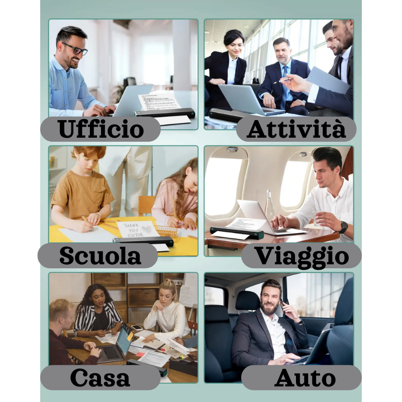 Stampante Termica Portatile A4 Phomemo M08F – (Monocromatica, Bluetooth/USB), per Android, Ios e PC.