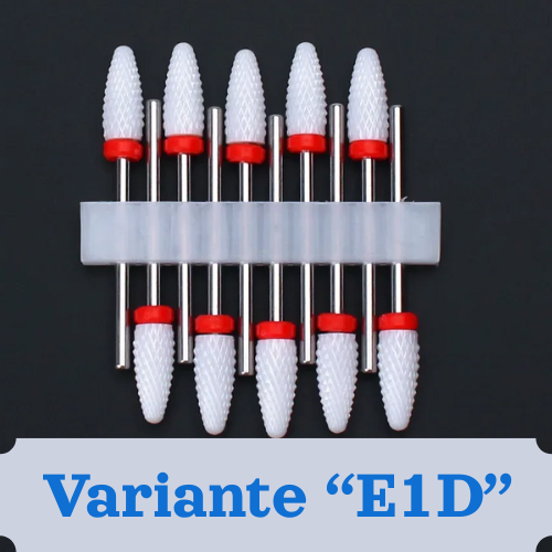 Punte per unghie in pietra di ceramica, Set 10 frese per trapano “nail art”. Essenziali per manicure/pedicure, cura delle unghie.