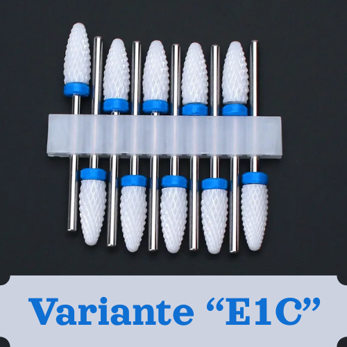 Punte per unghie in pietra di ceramica, Set 10 frese per trapano “nail art”. Essenziali per manicure/pedicure, cura delle unghie.