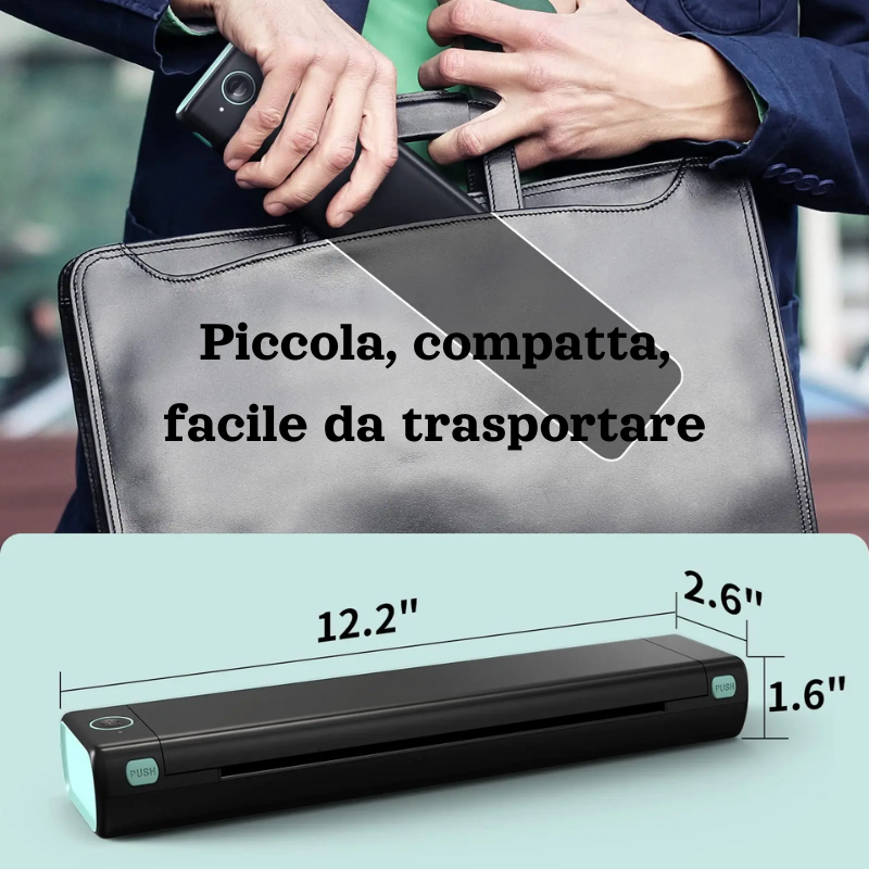 Stampante Termica Portatile A4 Phomemo M08F – (Monocromatica, Bluetooth/USB), per Android, Ios e PC.