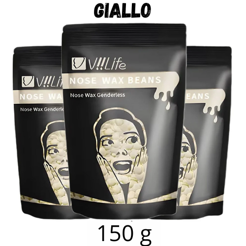Cera per depilazione dura in grani. Perle di cera a caldo specifiche per la rimozione dei peli su ogni parte del corpo. Confezione da 50/100/150 e 300 grammi.