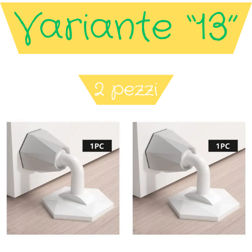 Fermaporta autoadesivo in silicone. Protezione della parete e della porta da urti violenti.