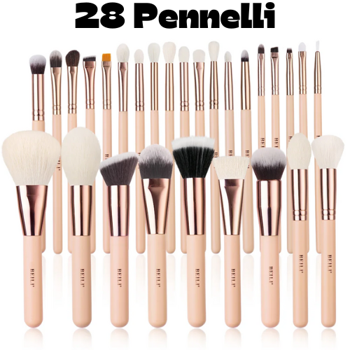 💖 Pennelli Trucco – Kit Professionale Da 5 a 28 Pezzi – Set Completo per Make-up Viso e Occhi.