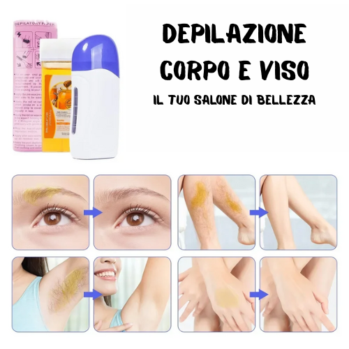 ⭐Depilatore portatile a rullo. Set scalda-cera, crema e strisce depilatorie.⭐