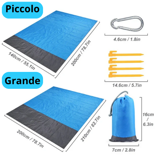 Tappetino da spiaggia impermeabile, extra largo. Comfort, praticità e resistenza per ogni occasione all’aperto.
