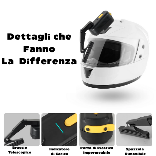 ABS Universal Waterproof Helmet Wiper 1200mAh Rechargeable Motorcycle Helmet Windshield Wiper Compatible with Most Visor