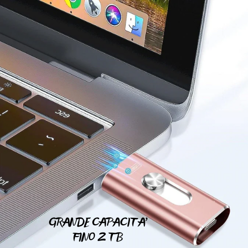 🖥️ Chiavetta USB 3.0 OTG Multifunzionale – Archiviazione Veloce, Sicura e Universale per Smartphone, PC, Mac, iPhone, iPad.